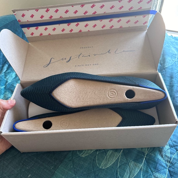 Rothy's The Point II Slip-on Flats (9.5) in teal herringbone--NWOT - Picture 5 of 10